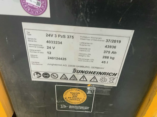 2015 jungheinrich ere 225 fp elektrische palletwagen - afbeelding 8 van  8