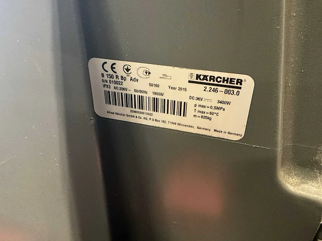 2015 kärcher b150r professional vloerreiniger - afbeelding 4 van  12