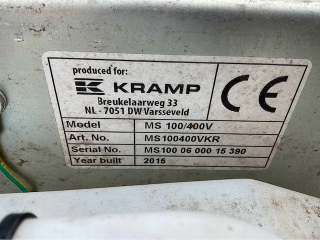 2015 kramp ms 100/400v messen slijpmachine (opraapwagen) - afbeelding 7 van  7