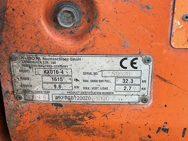 2015 kubota kx016-4 - 1,5 ton conventionele mini graafmachine - afbeelding 30 van  37