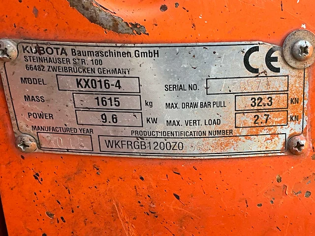2015 kubota kx016-4 conventionele mini graafmachine - afbeelding 31 van  37