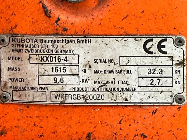2015 kubota kx016-4 mini graafmachine - afbeelding 31 van  37