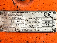 2015 kubota kx016-4 mini graafmachine - afbeelding 31 van  37