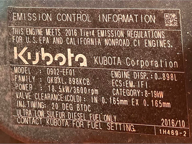 2015 kubota kx016-4hg minigraafmachine - afbeelding 24 van  30