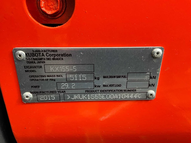 2015 kubota kx155-5 midi graafmachine - afbeelding 19 van  27
