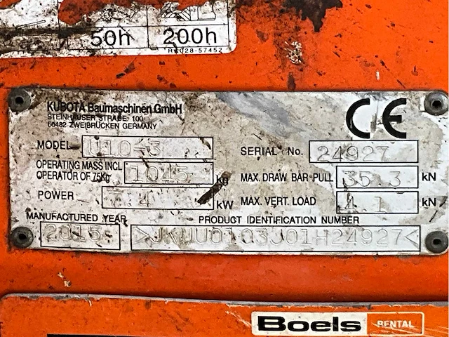 2015 kubota u10-3 mini graafmachine - afbeelding 32 van  38