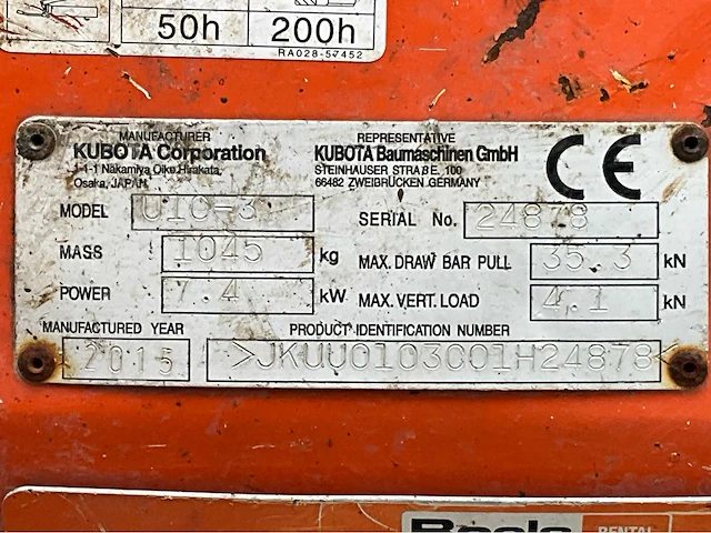 2015 kubota u10-3 vhg mini graafmachine - afbeelding 35 van  40
