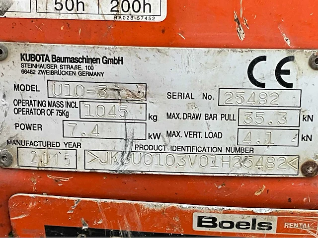 2015 kubota u10-3 vhg mini graafmachine - afbeelding 36 van  41