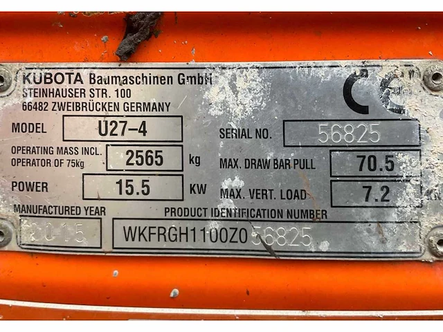 2015 kubota u27-4 hgl mini graafmachine - afbeelding 19 van  26