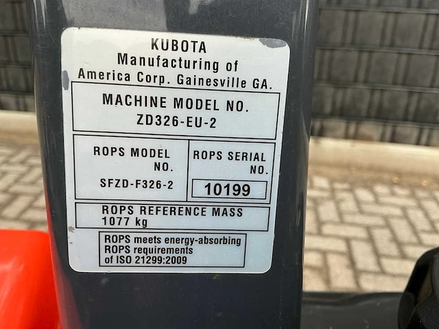 2015 kubota zd326-eu-2 zitmaaier - afbeelding 38 van  44