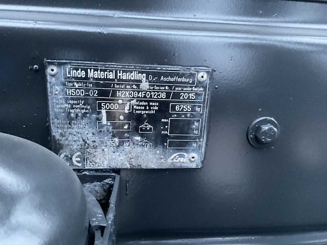 2015 linde h50d vorkheftruck - afbeelding 12 van  12