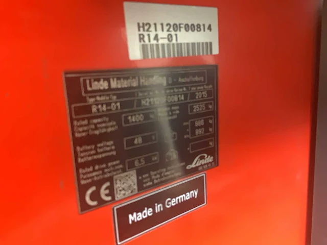 2015 linde r14-01 reach truck - afbeelding 14 van  24