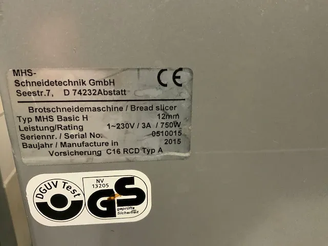 2015 mhs basic h broodsnijmachine - afbeelding 9 van  9