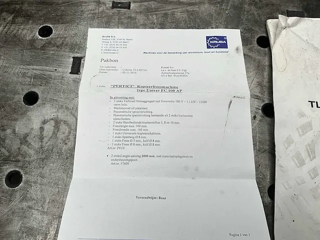 2015 pertici univer fc 100 ap kopieer freesmachine - afbeelding 17 van  26