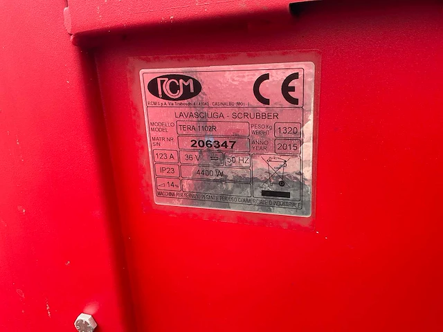 2015 rcm tera 1102r zelfrijdende veegmachine - afbeelding 16 van  16