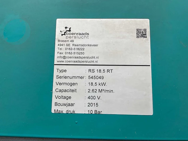 2015 renner rs 18,5 rt schroefcompressor set - afbeelding 20 van  21