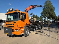 2015 scania p410 vrachtwagen met palfinger laadkraan en haakarm 19-bgf-3 - afbeelding 1 van  24