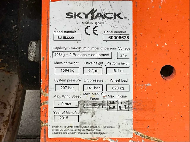 2015 skyjack sj iii 3220 hoogwerker - afbeelding 27 van  33