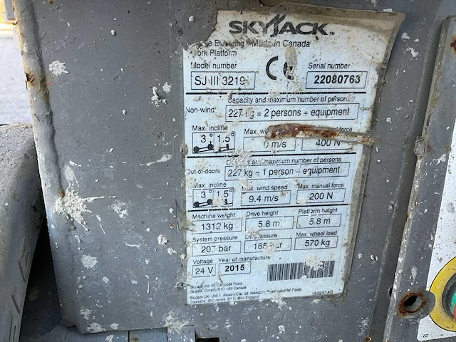 2015 skyjack sjiii3219 hoogwerker - afbeelding 8 van  8