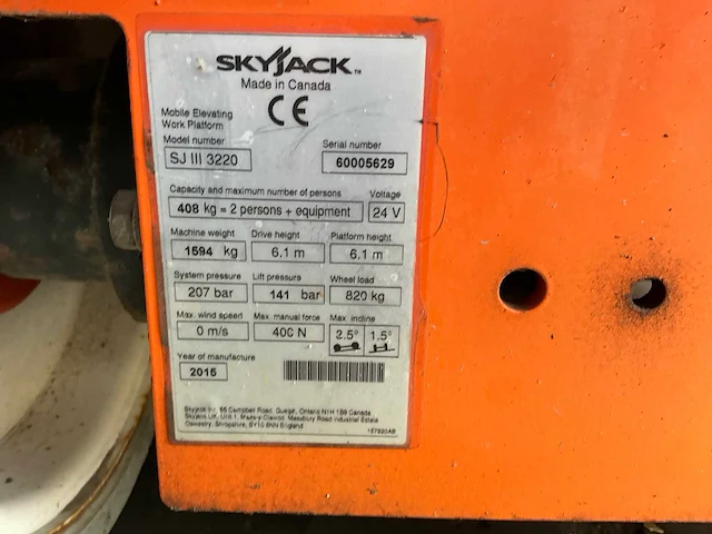 2015 skyjack sjiii3220 hoogwerker - afbeelding 6 van  14