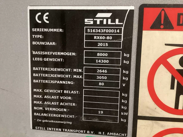 2015 still rx60-80 vorkheftruck - afbeelding 14 van  14
