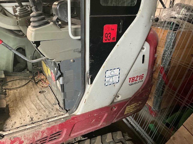 2015 takeuchi tb216 minigraafmachine - afbeelding 7 van  19