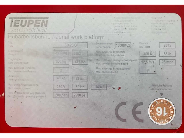 2015 teupen leo23gt compacte spin rupshoogwerker - afbeelding 24 van  30