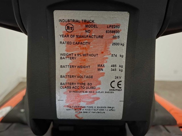 2015 toyota lpe250 orderpicker - afbeelding 8 van  8