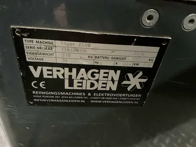 2015 verhagen leiden tiger 2500 industriële electro trekker - afbeelding 5 van  7