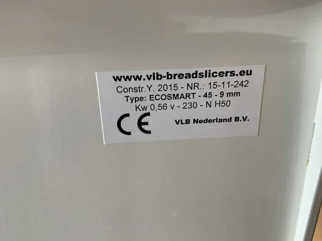 2015 vlb eco-smart broodsnijmachine - afbeelding 7 van  7