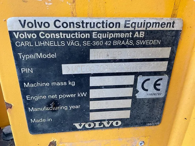2015 volvo a30g dumper - afbeelding 26 van  32