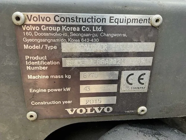 2015 volvo ecr88d midigraafmachine - afbeelding 22 van  29