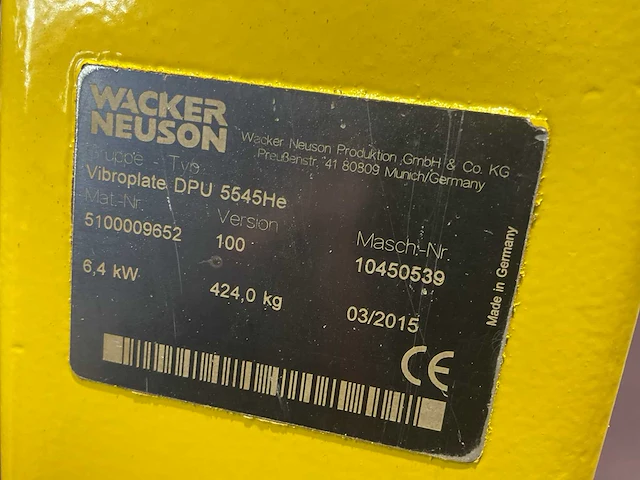 2015 wacker neuson dpu5545 trilplaat - afbeelding 5 van  6