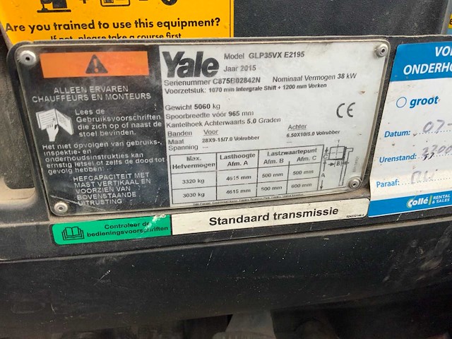 2015 yale glp35vx vorkheftruck - afbeelding 7 van  16