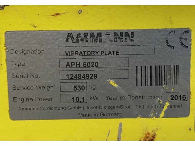2016 ammann aph6020 trilplaat - afbeelding 11 van  11
