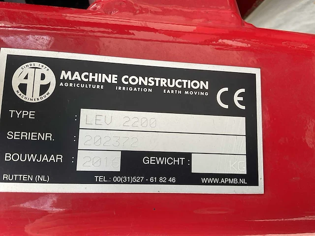 2016 ap machinebouw bullblaster lev2200 leveller - afbeelding 8 van  16