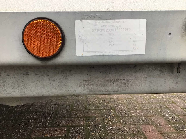 2016 atec agw o2-2 2000kg gesloten aanhangwagen - afbeelding 3 van  11