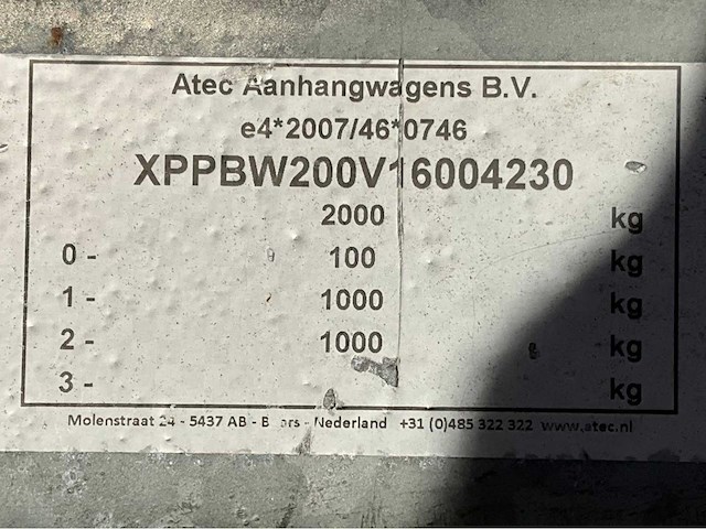 2016 atec eb2 2-1 dubbelas aanhangwagen - afbeelding 14 van  21