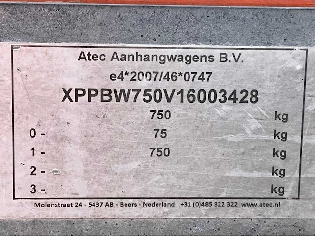 2016 atec eo1300 aanhangwagen - afbeelding 8 van  16