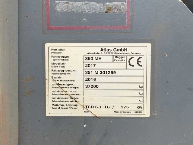 2016 atlas 350 mh overslagkraan - afbeelding 47 van  61