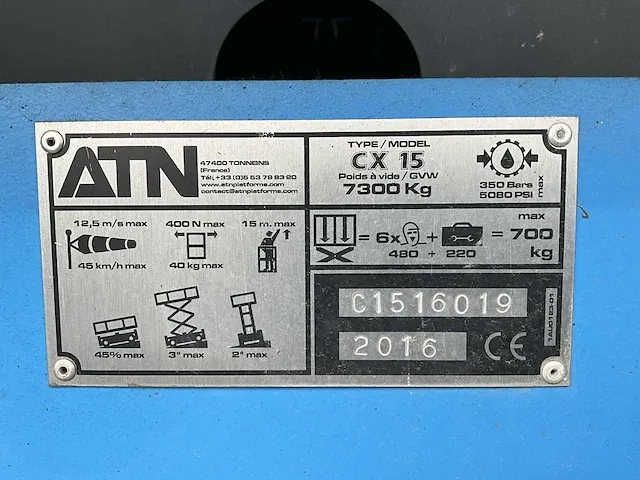 2016 atn cx15 bl hoogwerker - afbeelding 38 van  43