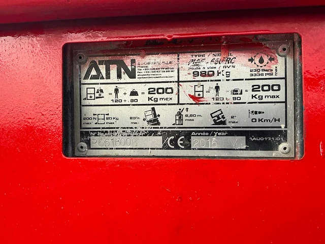 2016 atn piaf 660 rc hoogwerker - afbeelding 6 van  14