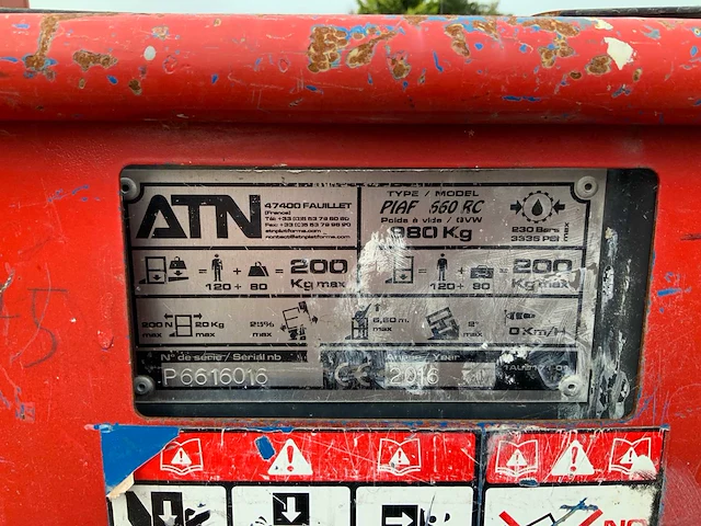 2016 atn piaf 660rc hoogwerker - afbeelding 3 van  15