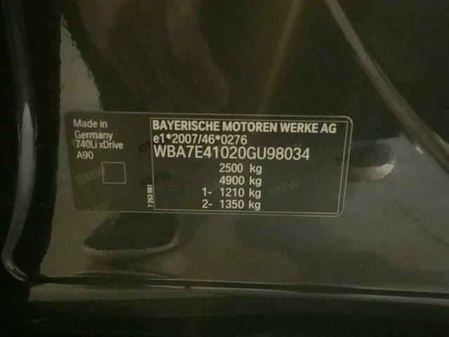 2016 bmw 740li xdrive personenauto x-696-jp - afbeelding 2 van  101
