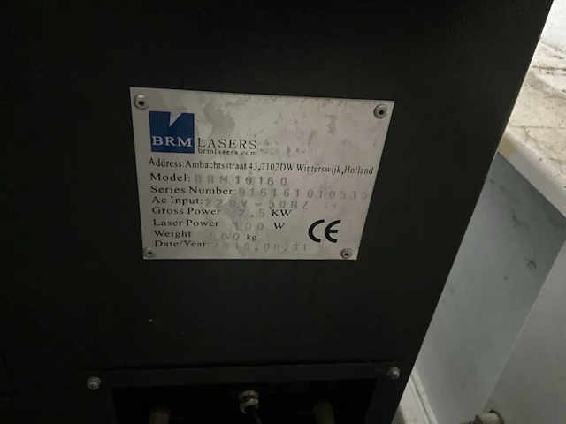 2016 brm lasers brm100160 lasersnijmachine - afbeelding 14 van  15