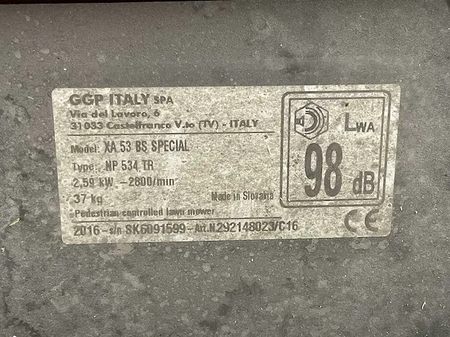 2016 castelgarden xa 53 bs special grasmaaier - afbeelding 7 van  7