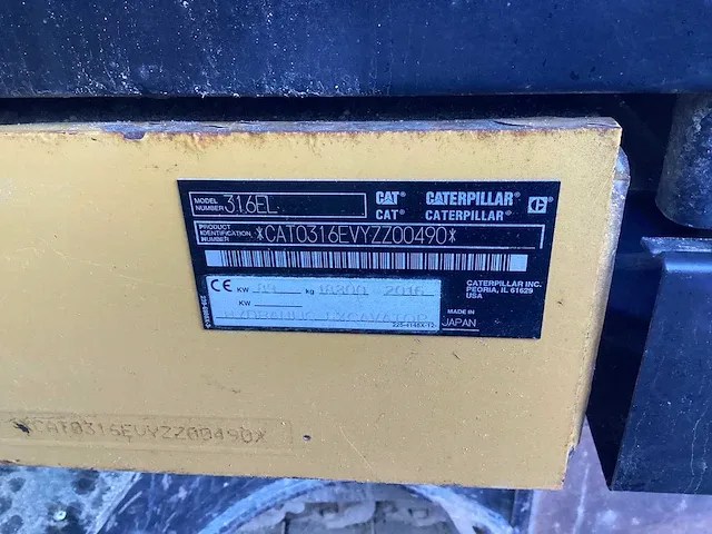 2016 caterpillar 316 el rupsgraafmachine - afbeelding 15 van  44
