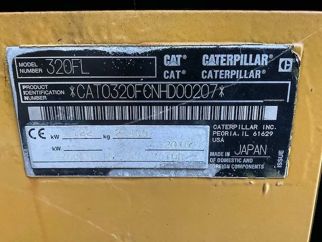 2016 caterpillar 320fl rupsgraafmachine - afbeelding 21 van  31