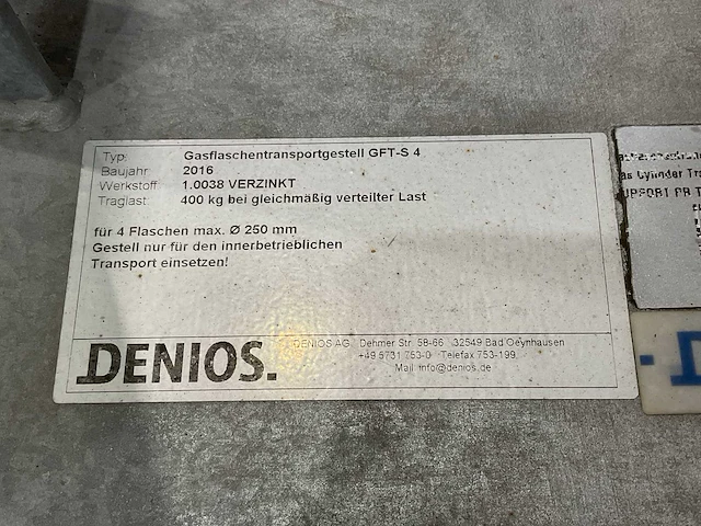 2016 denios gft-s 4 gasflessen transport apparaat - afbeelding 7 van  7