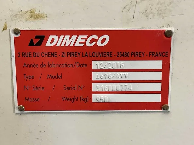 2016 dimeco 1676/avv bandrichtmachine (c) - afbeelding 8 van  16